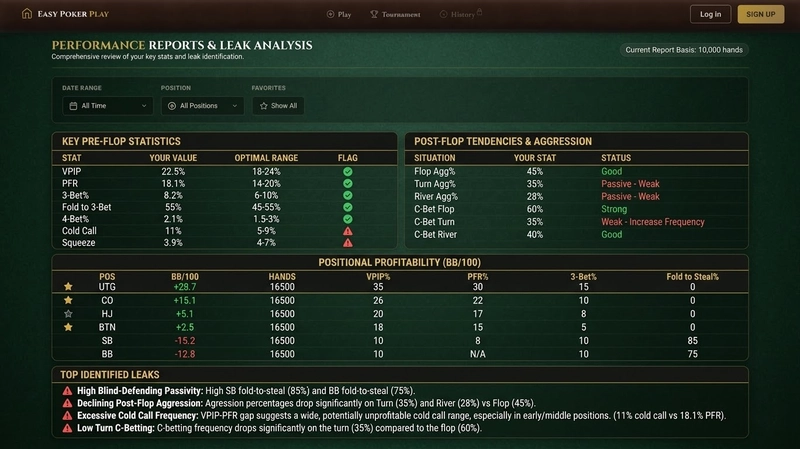 Leak detection dashboard
