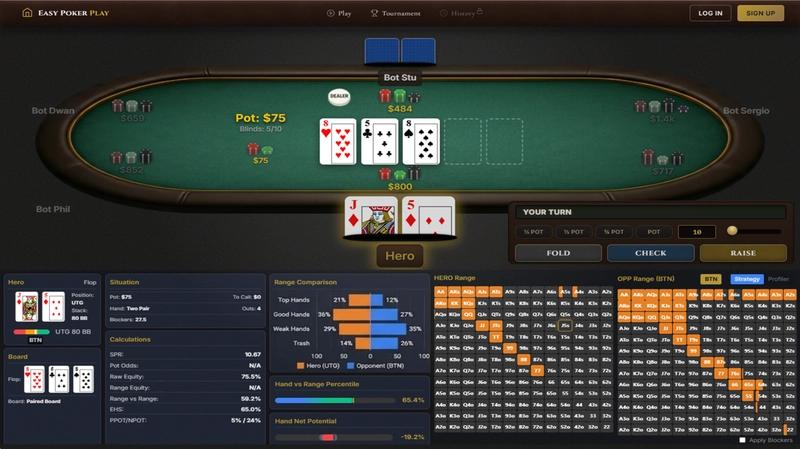 Live real-time poker dashboard